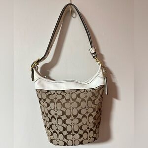 Coach Signature Duffle Bleeker Canvas Bucket Shoulder bag EUC